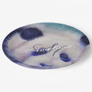 BLACK AND WHITE PARTY MONOGRAM PAPER PLATE