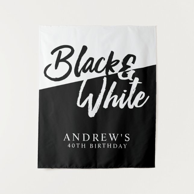 Black and White Party, Photo Backdrop Tapestry (Front)