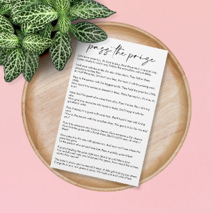 Black and White Pass the Prize Bridal Shower Game