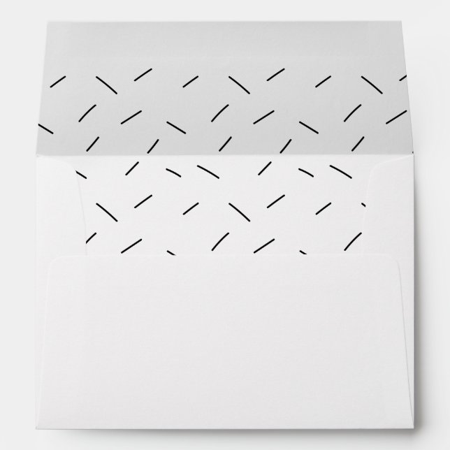 Black and White Patter with Return Address Holiday Envelope (Back (Bottom))