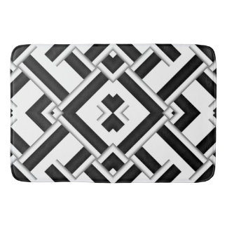 Black and White Pattern Bath Mat