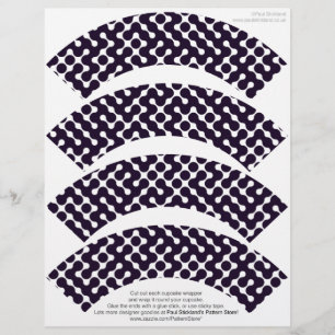 Black and White Pattern Custom Cupcake Wrappers on