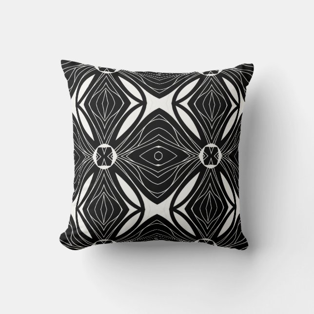 Black and White Pattern Design Cushion (Front)