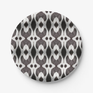 Black and White Pattern Elegant Party Plates