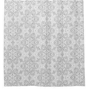 Black and White pattern flowers mindfulness Shower Curtain