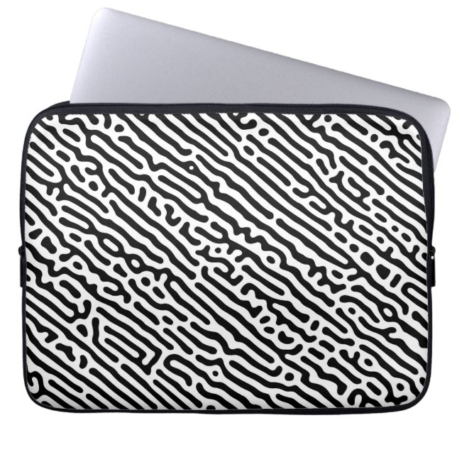 Black and White Pattern Laptop Sleeve (Front)