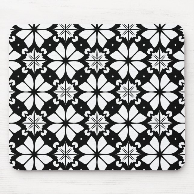 Black and white Pattern Mouse Mat (Front)