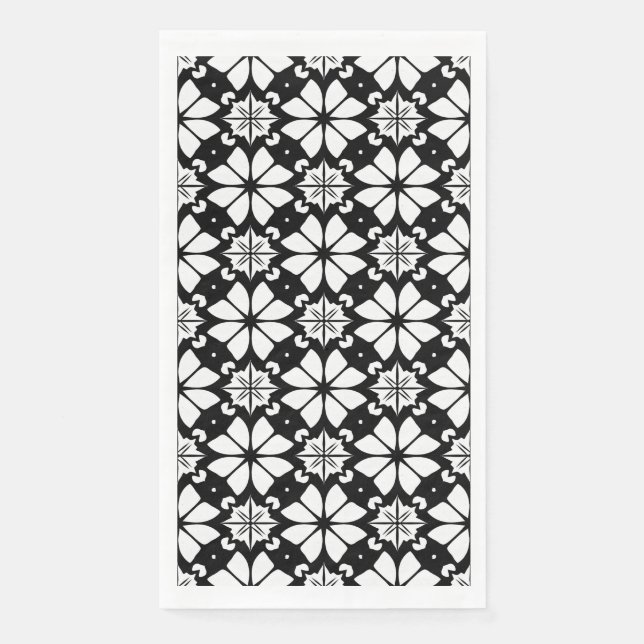 Black and white Pattern Napkin (Front)