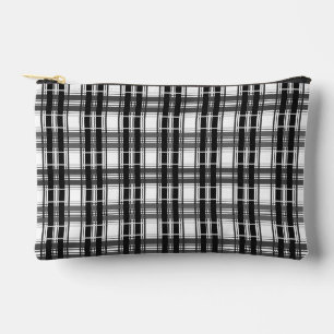 Black and white pattern Tartan geometry chequered Accessory Pouch
