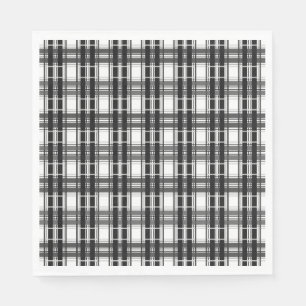 Black and white pattern Tartan geometry chequered Napkin