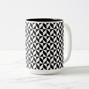 Black and White Pattern Two-Tone Coffee Mug