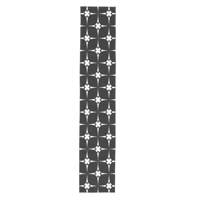 Black And White Patterned Medium Table Runner (Front)