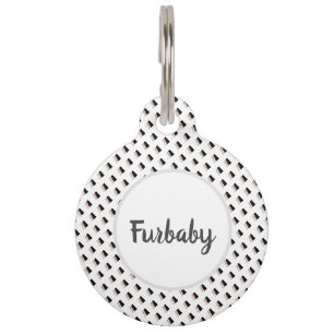 Black and White Patterned Pet Tag