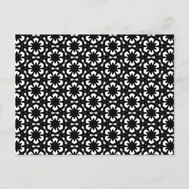 Black and White Patterns | Change of address Announcement Postcard (Front)