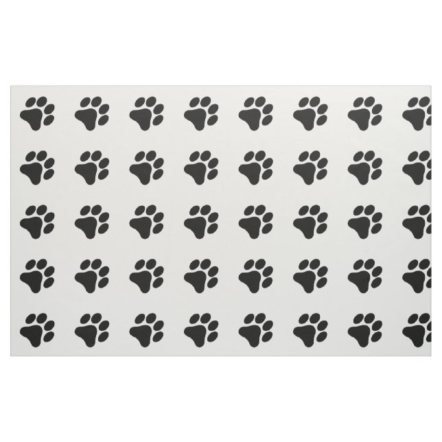 Black and White Paw Print Pattern Fabric (Fat Quarter)