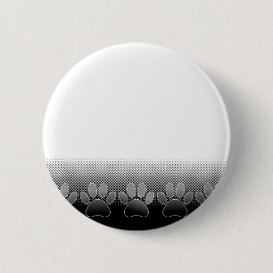 Black And White Paws Gradient Background 6 Cm Round Badge