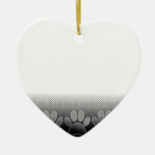 Black And White Paws Gradient Background Ceramic Tree Decoration