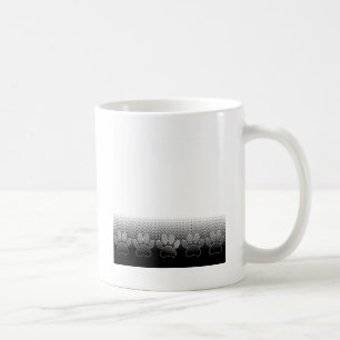 Black And White Paws Gradient Background Coffee Mug