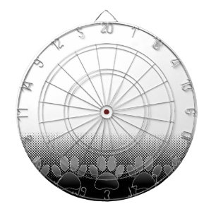 Black And White Paws Gradient Background Dartboard