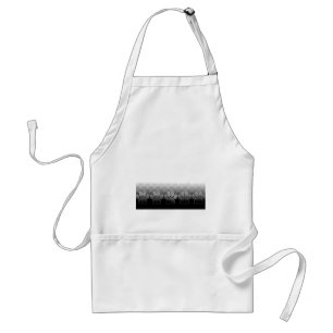 Black And White Paws Gradient Background Standard Apron