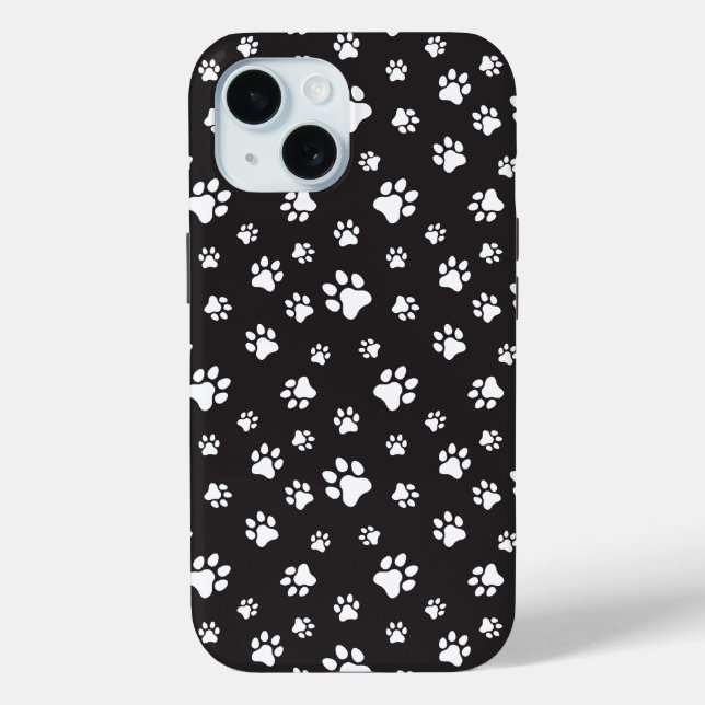 Black and white paws pattern Case-Mate iPhone case (Back)