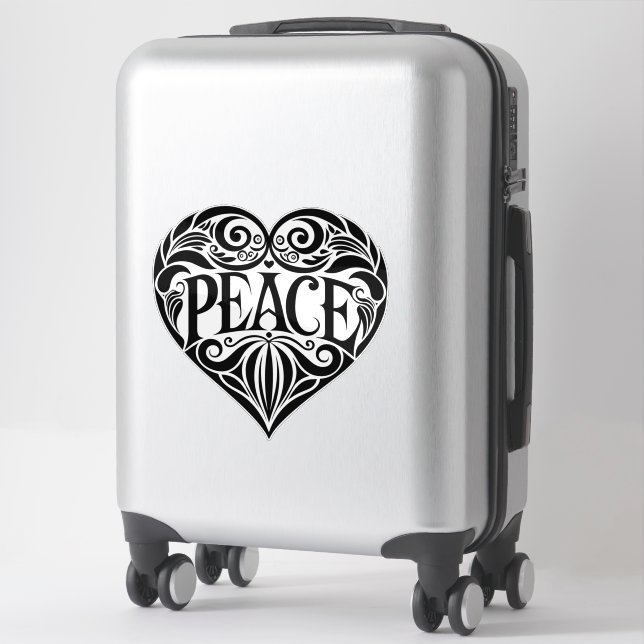 BLACK AND WHITE PEACE HEART (Suitcase)