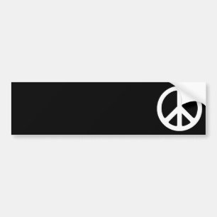 Black and White Peace Sign Bumper Sticker