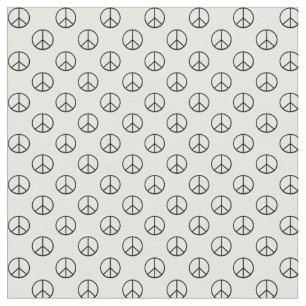 Black and White Peace Sign Fabric