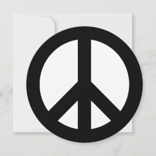 Black and White Peace Sign Invitation