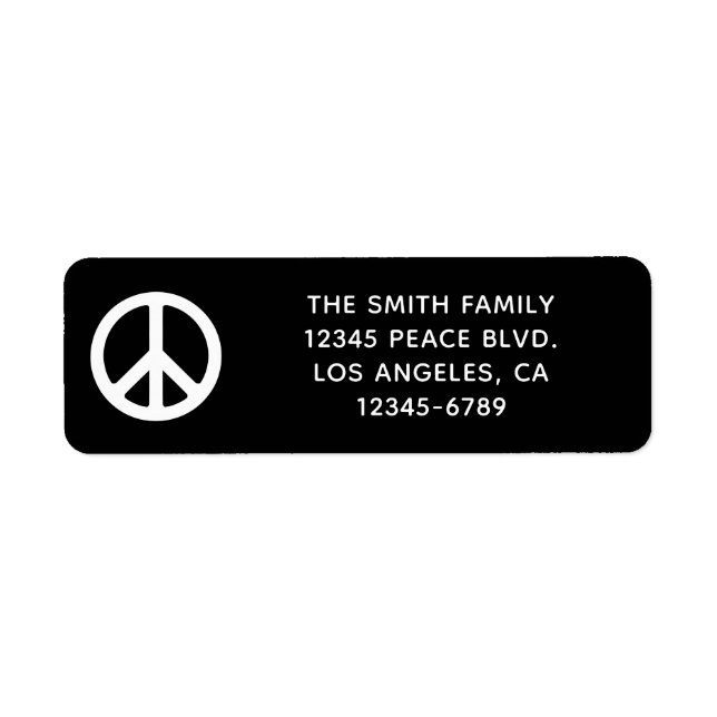 Black and White Peace Symbol (Front)