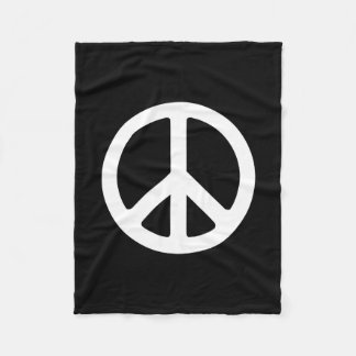 Black and White Peace Symbol Fleece Blanket