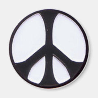 Black and White Peace Symbol Magnet