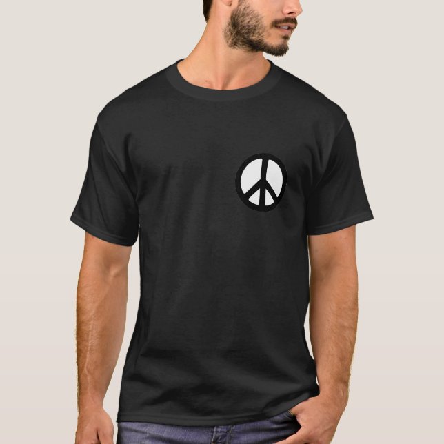 Black and White Peace Symbol T-Shirt (Front)