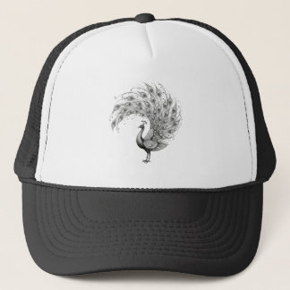 Black and White Peacock Hat