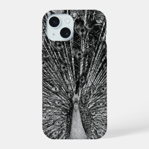 Black and White Peacock Photography iPhone 15 Case