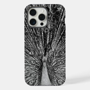 Black and White Peacock Photography iPhone 15 Pro Max Case
