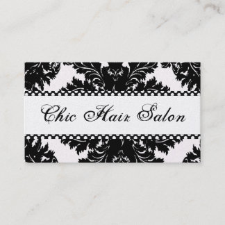 Black and White Pearl Damask Business Cards