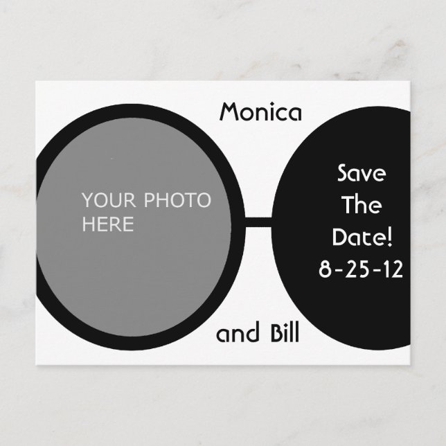 Black and White Pearls Announcement Postcard (Front)