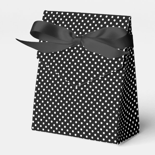Black and White Peas Pattern Favour Box (Front Side)