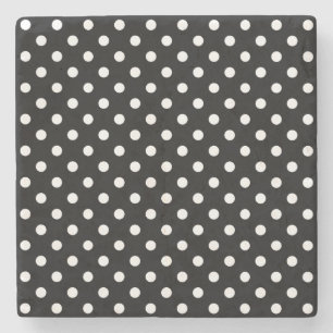 Black and White Peas Pattern Stone Coaster