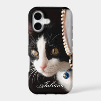 Black and White Peek a Boo Cat iPhone 5 Case