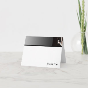 Black and White Peekaboo Cat Thank You Card