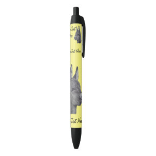 black and white pencil drawing of cute donkey ink pen