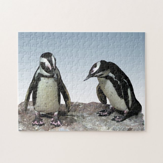 Black and White Penguin Birds Puzzle (Horizontal)