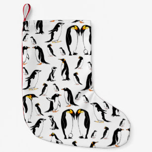 Black and white penguin Pattern Small Christmas Stocking