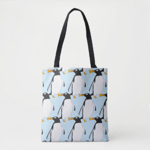 Black and white Penguin Winter Tote Bag