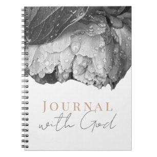 Black and White Peony Flower Journal With God