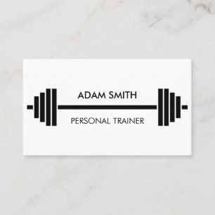 Black and White Personal Fitness Trainer Business Card