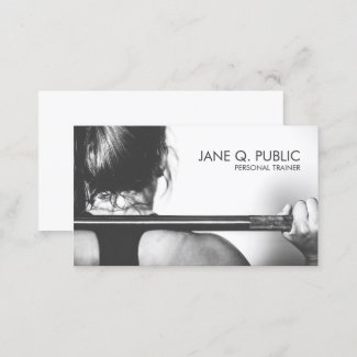Black and White Personal Trainer Fitness Training Business Card