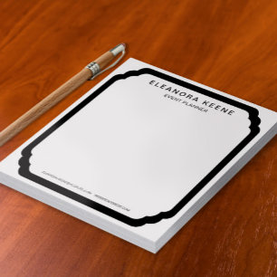 Black and White Personalised Business Stationery Notepad